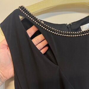 Tahari Black One Shoulder Dress